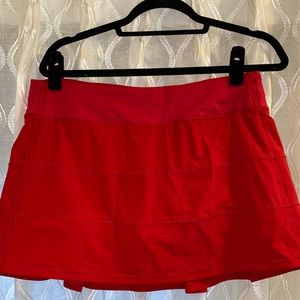Lululemon Red Pace Rival Tennis Skirt 10